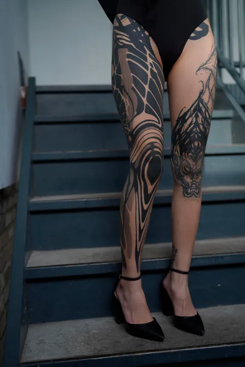 Leg sleeve done for my friend and coworker, done by me (@sewp) in Toronto at Delete After Death