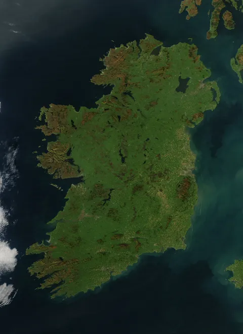 Ireland on a crystal-clear day, as seen from space
