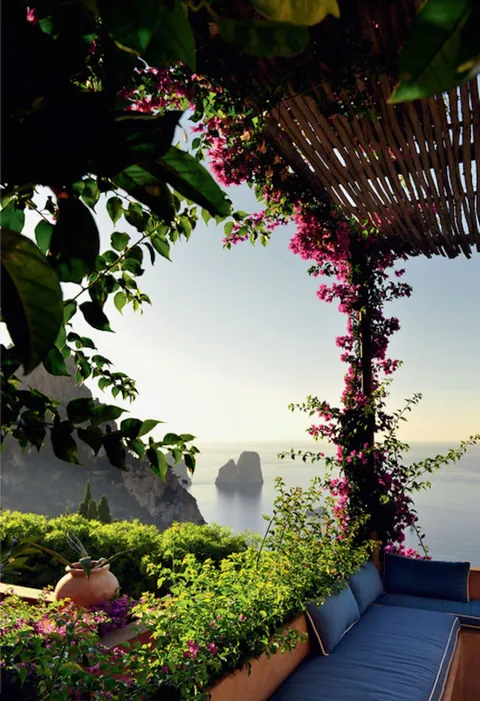 Living room with view, Capri, Italy. [1920 × 2803]