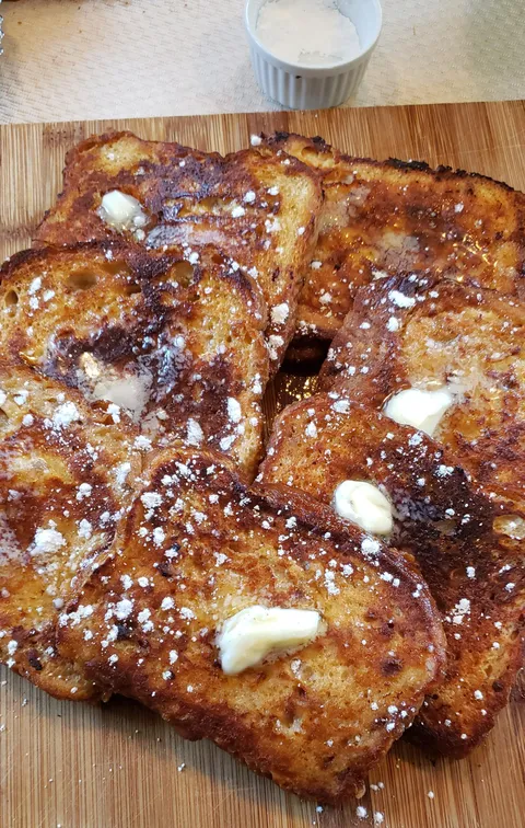 Crispy on the outside, custardy in the center, perfect French Toast.