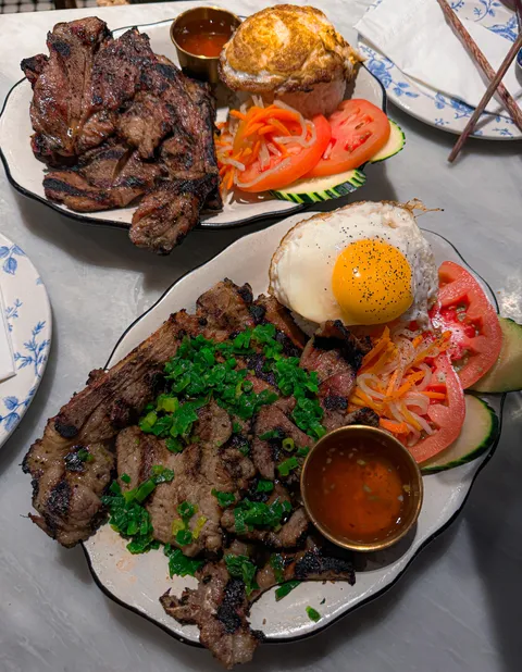 [I ate] Vietnamese barbecue with rice and egg