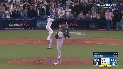 Freddie Freeman walk off GRAND SLAM in bottom of the 10th gives dodgers game 1 of World Series vs Yankees