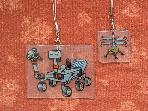 After 50+ hours over two months, the NASA Mars Rover family charms are complete.