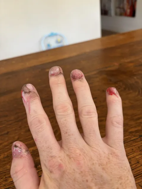 Allowed 4yo to paint daddy’s nails today