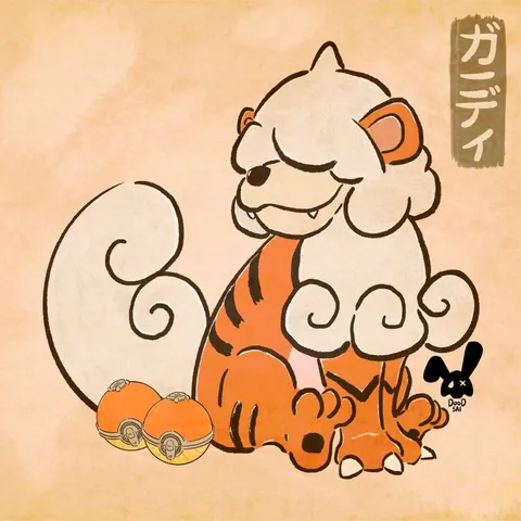 I draw Hisuian Growlithe