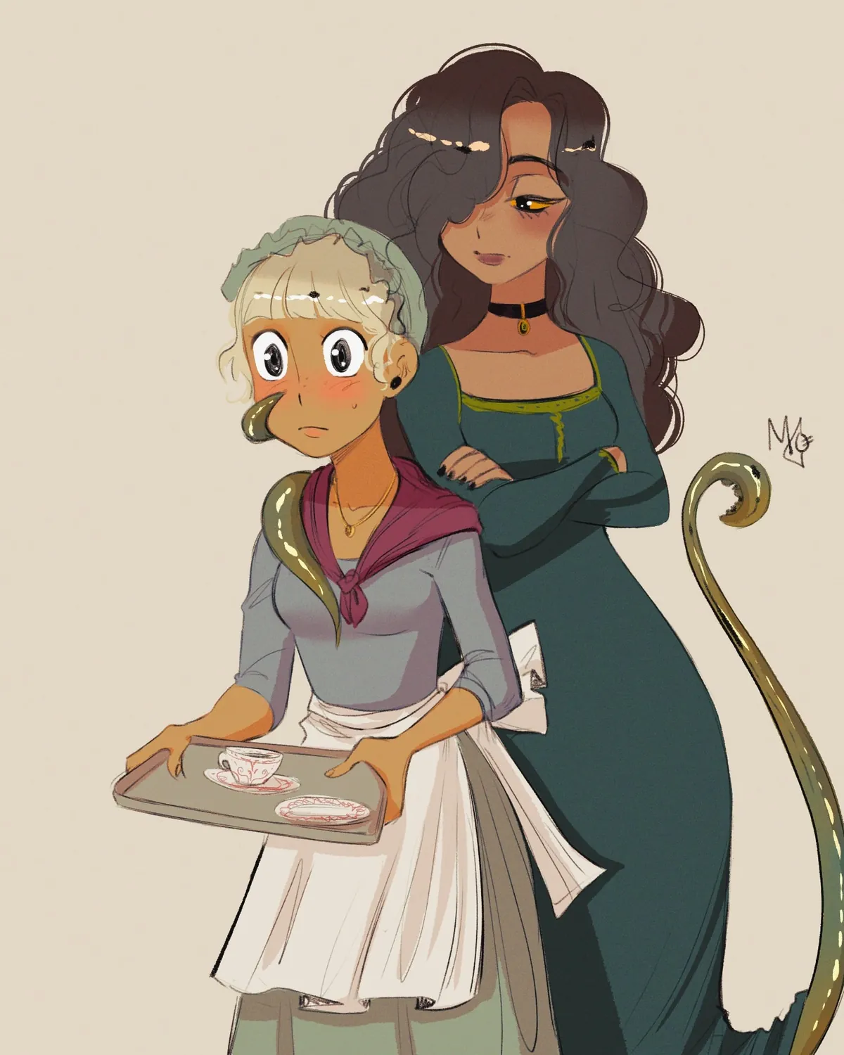 Tentacle lady and her maid (_myrarose_)