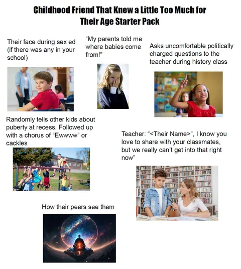 Childhood Friend That Knew a Little Too Much For Their Age Starter Pack