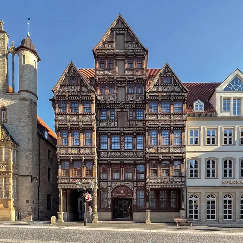 The Wedekindhaus in Hildesheim, Germany, is one of the country's most elaborate half-timbered houses.