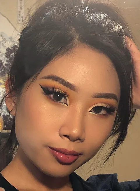 Pumpkin Cutcrease Monolid Makeup Look 🎃