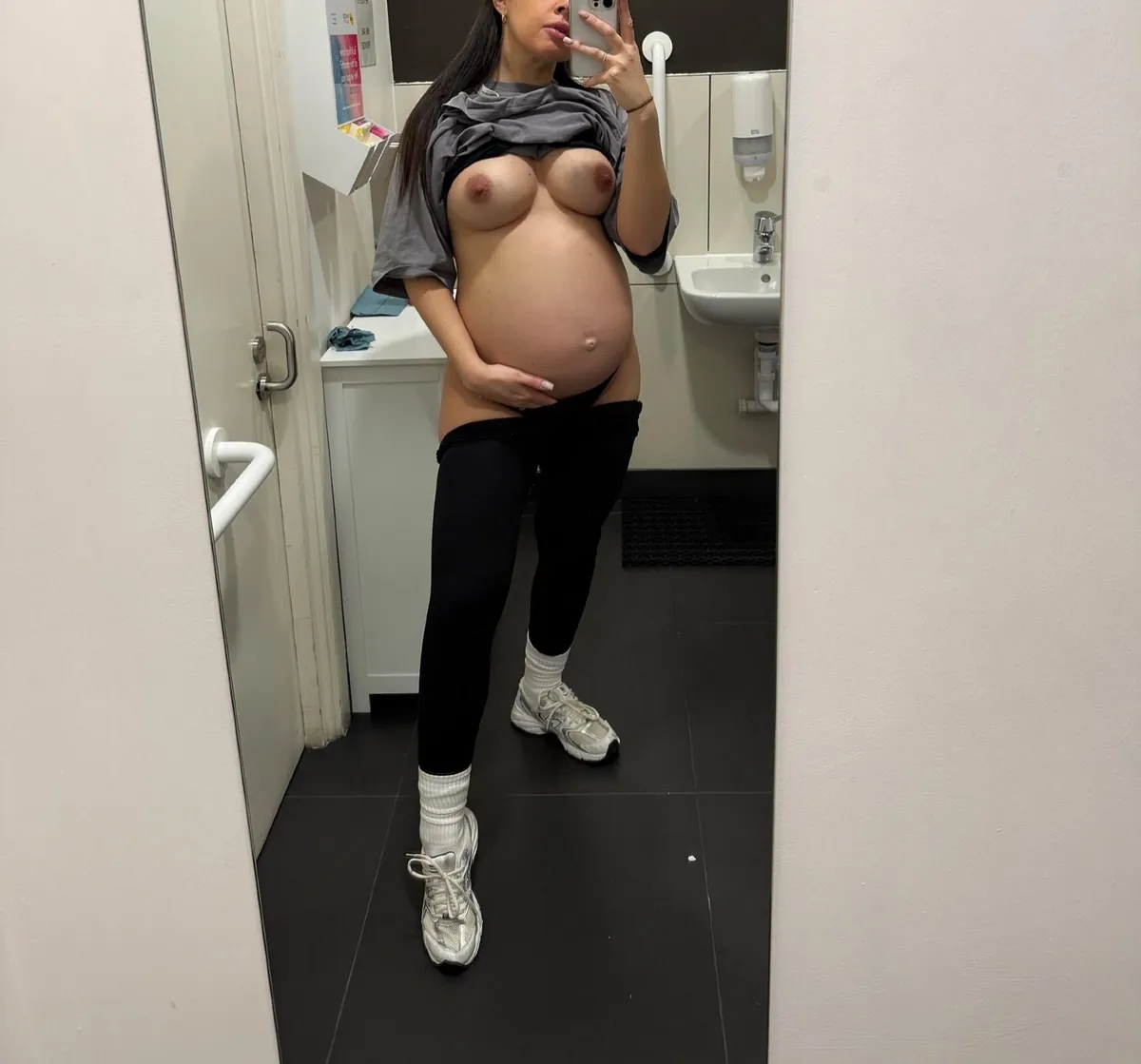 Just a 6 month pregnant slut sending you pics whilst at work