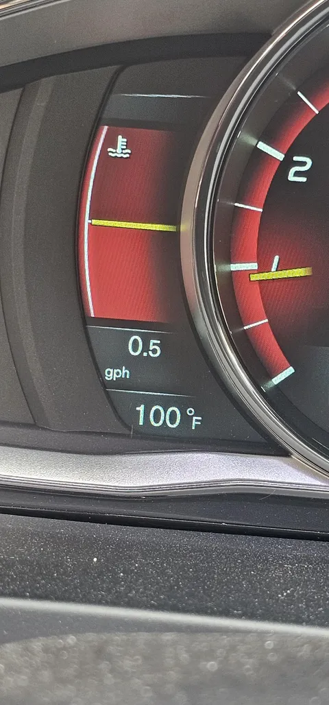 When idling, my car displays gallons per hour instead of miles per gallon. 