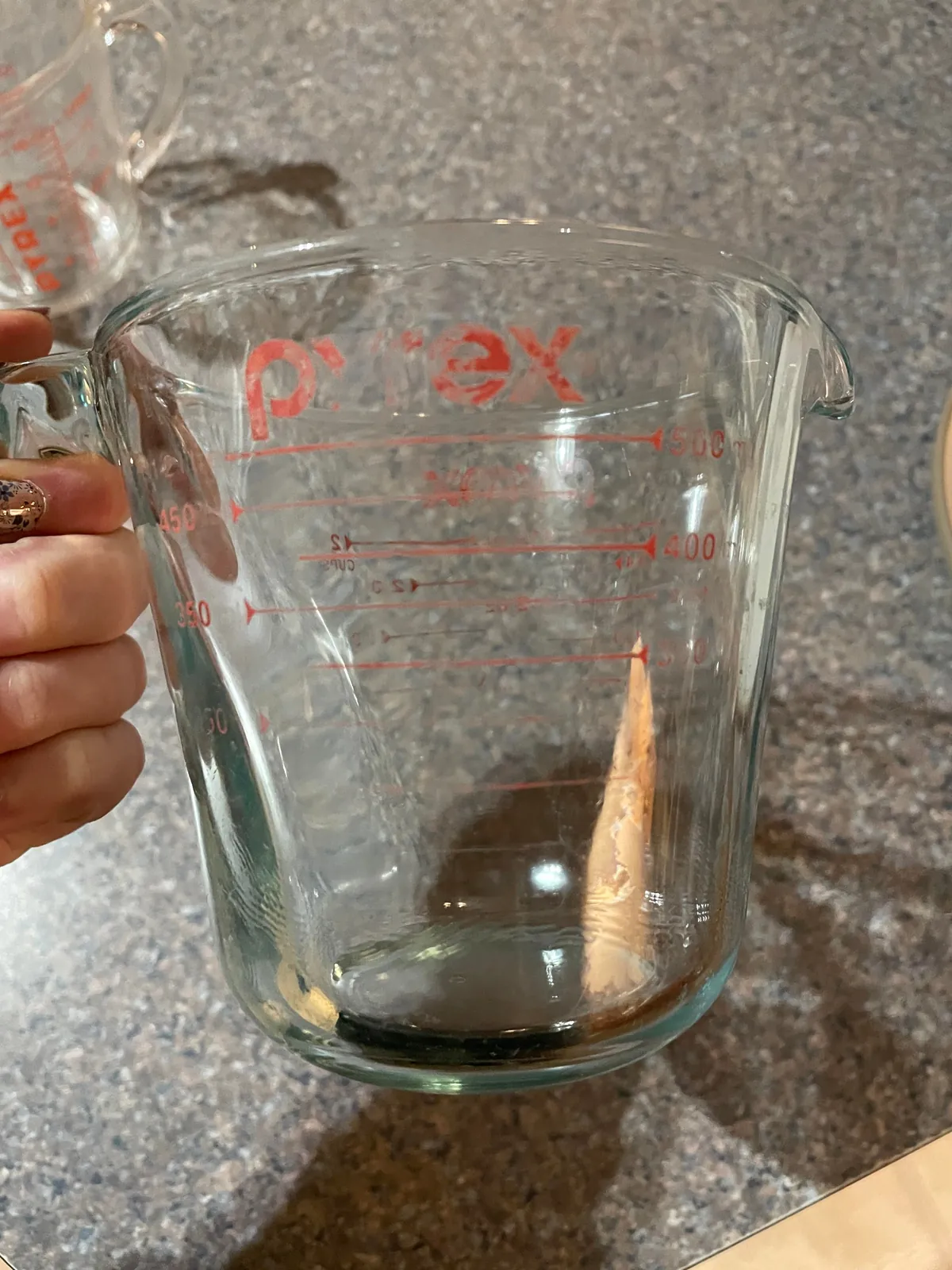 My 4 year old measuring cup vs my grandmother’s 30+ year old measuring cup