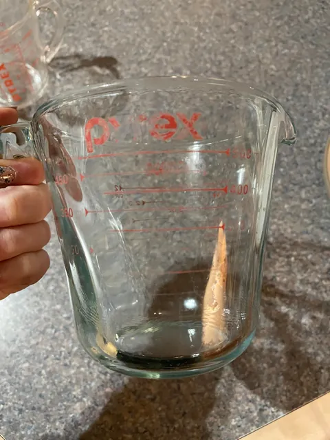 My 4 year old measuring cup vs my grandmother’s 30+ year old measuring cup
