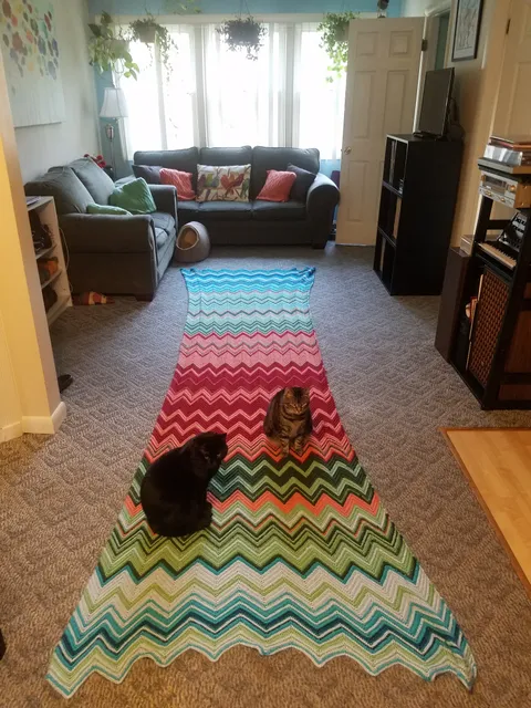 [OC] My wife made this blanket that indicates a certain temperature for every day of the year. 2016 Pennsylvania