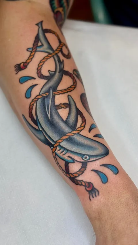 Nautical sleeve by Theo Koronidis at Lazy Bones Tattoo Studio, Thessaloniki, Greece