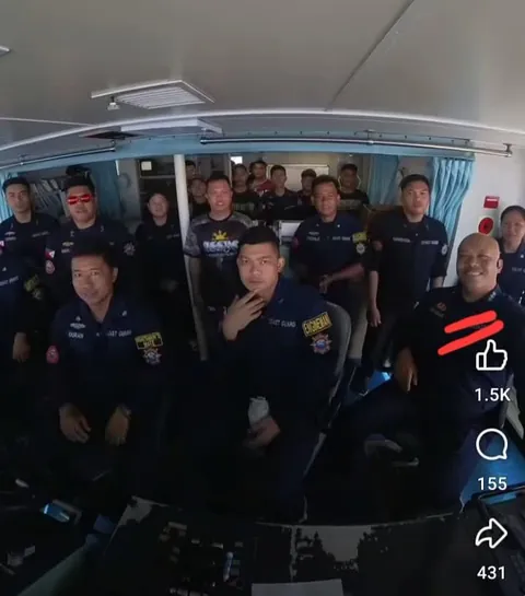 The crew of BRP Suluan after outsmarting the Chinese Navy and Coast Guard ships