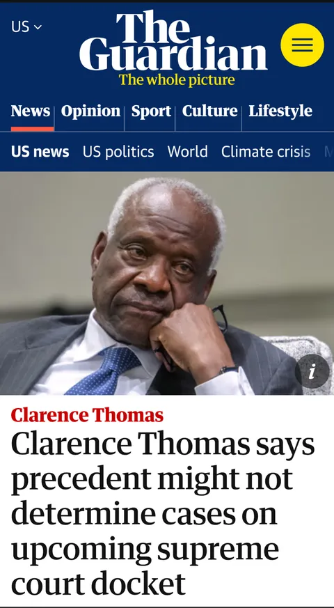 Clarence Thomas Declares Precedent Irrelevant