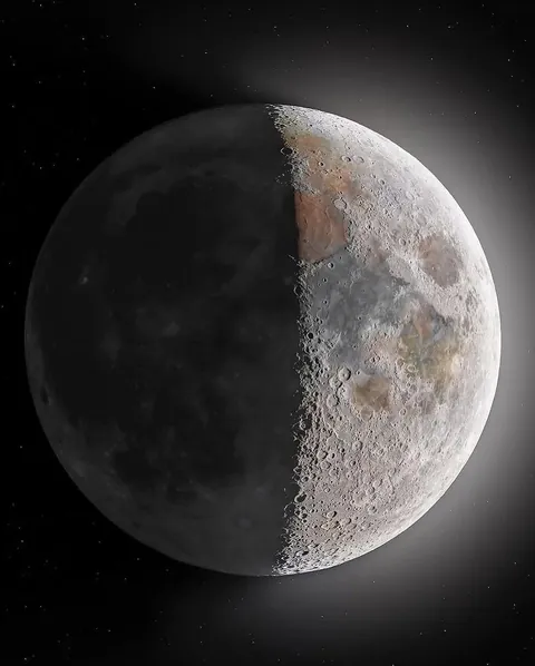 "The Gigamoon": the sharpest public domain photo of the moon ever taken, at 1.3 gigapixels. It's a mosaic of over 280,000 photos, revealing incredible detail, including the Apollo landing sites, captured by astrophotographer Andrew McCarthy.