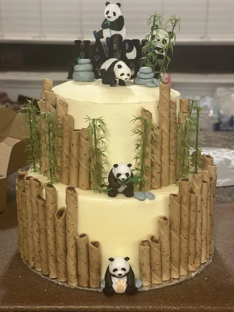 [homemade] Panda birthday cake for a friend