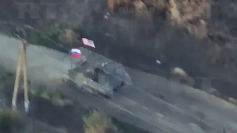 Russians are using American flags while storming Ukraine right now.