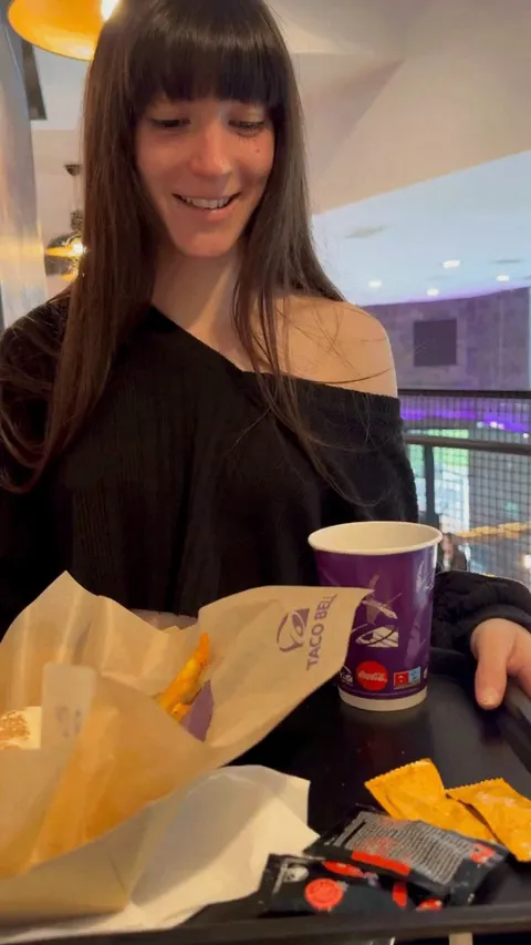 The tray held food, I held the real surprise -