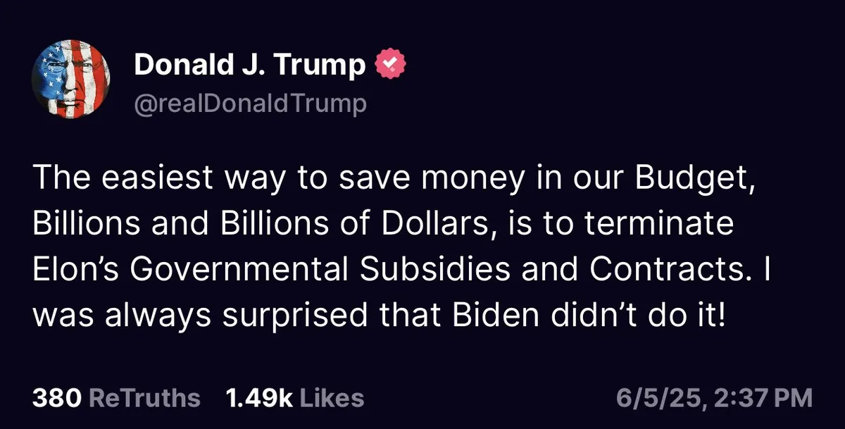 Trump has turned completely against Elon