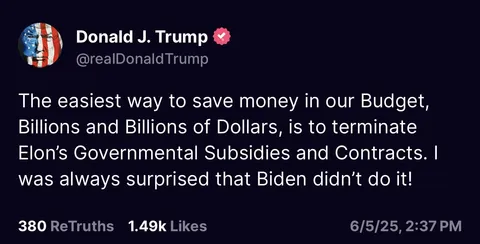 Trump has turned completely against Elon