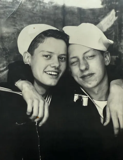 My great uncle and a friend of his stationed over in Europe during WWII.