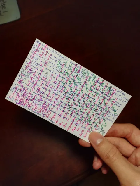 Use different color ink for when allowed to use one sided cheat sheets.