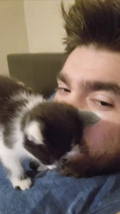 10 months ago I took in a kitten off the street. This has been every single night since.