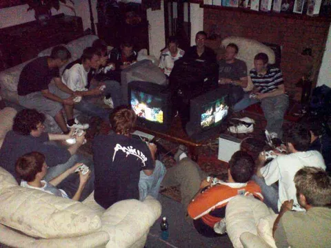 In honour of the recent Halo 2 remaster on PC, here is a photo of me and 15 of my mates playing the original back in the day.