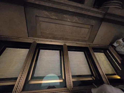 Constitution of the United States at the National Archives Building. Photo taken in September 2024.