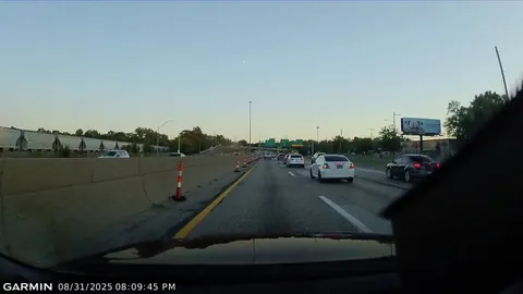 [OC] Person lost control merging on the highway. Probably on their phone.