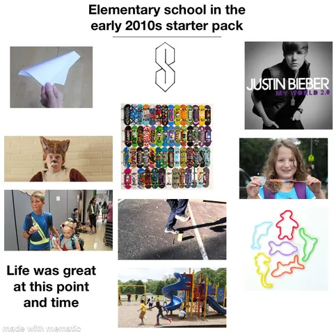 Elementary school in the early 2010s starter pack