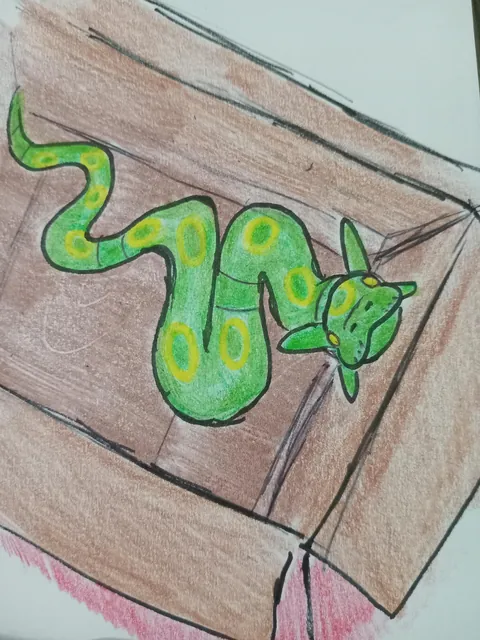 (Art by me) I drew Rayquaza as a snek