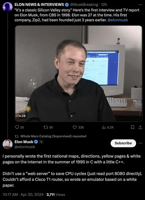 “I personally wrote the first national maps, directions, yellow pages and white pages” 🫡