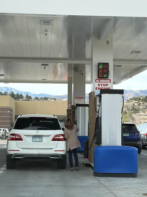 My local Costco has indicators for occupied and available pumps.