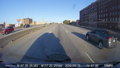 [oc] Idiot didn't notice rush hour slowdown on I-90.