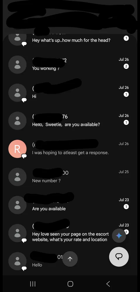 I got a prostitutes old phone number...