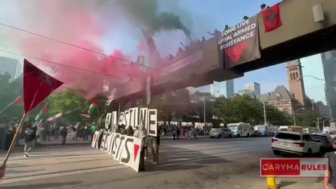 Protesters shut down the streets in Toronto