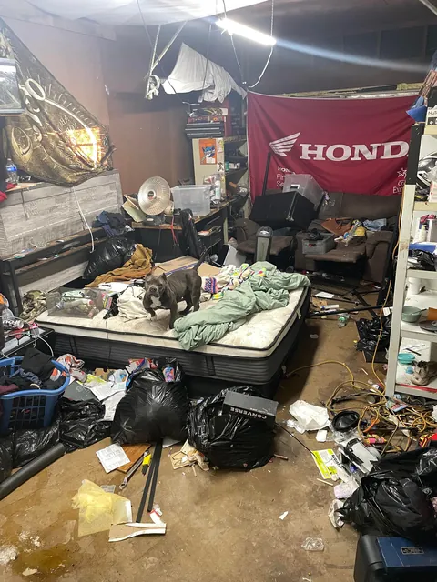 My grandparents garage that my cousin has been living in