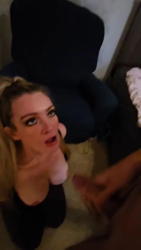 On my knees in front of my husband like the good girl that I am