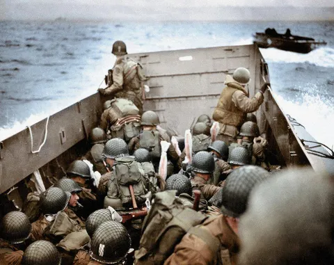 Antifa mob on their way to Normandy beach on D-Day