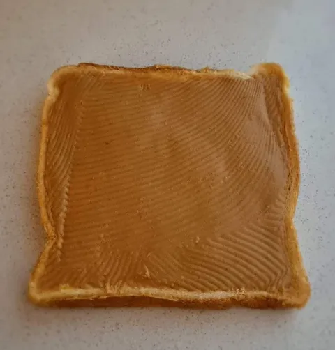 Perfect piece of peanut butter bread