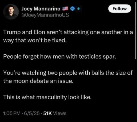 Two guys having a public pissing match on social media is masculine?