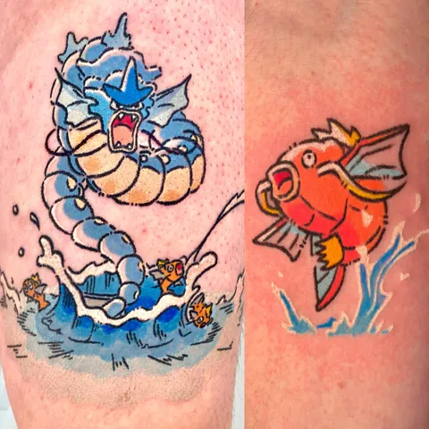 Crayon style pokemon tattoo by Joronity! (OC)