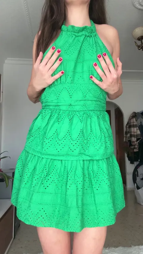 My green sundress is nice but it looks better on the floor