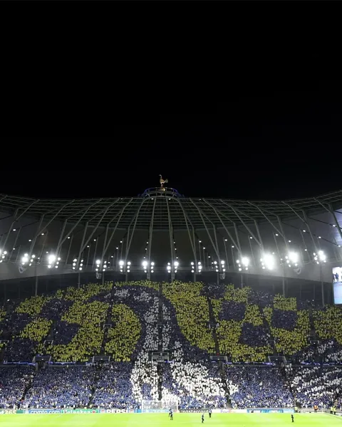 Spurs Tifo marking the start of their UCL camapaign