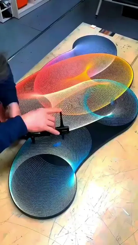 The process of applying these colourful circles