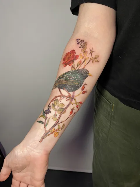 First tattoo - Starling by Alya at The Glitch, London 